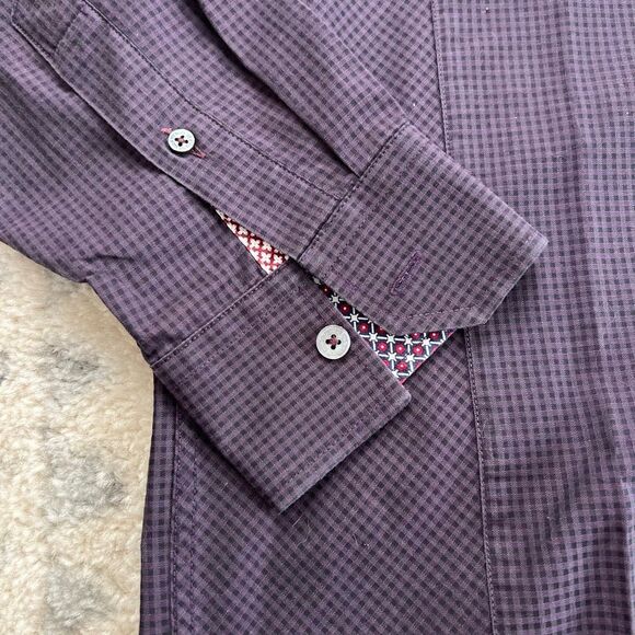 Men’s Ted Baker London Purple Button Down Shirt - Picture 3 of 4
